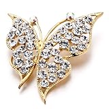 Butterfly April White Birthstone Swarovski Crystal Brooches And Pins