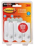 Command 17001-VP-6PK Medium Plastic Hooks Value Pack, 6 Hooks 12 Strips