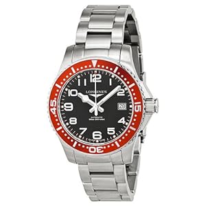 Longines Hydro Conquest Black Dial Red Bezel Stainless Steel Mens Watch L36944596