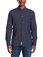 Pepe Jeans London Camisa Hombre Alan Essential Fit (Azul Oscuro)