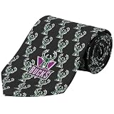 NBA Milwaukee Bucks Black Logo Print Silk Neck Tie