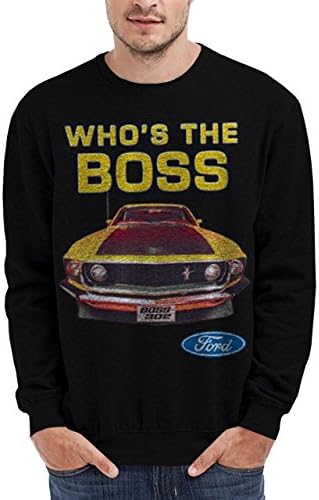 Wellcoda | Ford Mustang Boss USA Mens NEW Shelby 307 Black Sweatshirt S