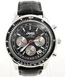 Gent's Jeep High Spec Black Leather 20 ATM Sports Chronograph Watch. R.R.P. £89.99