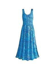 Rayon Lace-Up Shirred General Print Evening Dress/Maxi Dress 