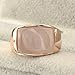 FM42 Inlaid White Simulated Opal Cocktail Wide Ring R311