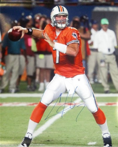 Chad Henne Autographed/Hand Signed Miami Dolphins 16x20 Photo