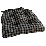 Black Plaid Chair Pad by Cohasset Colonials