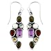 4.5 Carats Smoky Quartz, Multi-Gemstone Sterling Silver Long Dangle Earrings