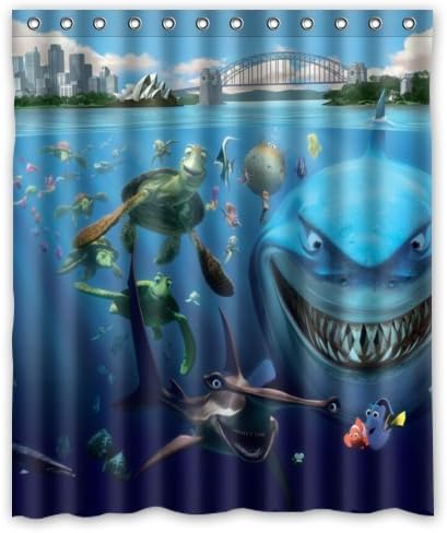 Finding Nemo Custom Polyester waterproof Bath Shower Curtain Rings Included 60" x 72"