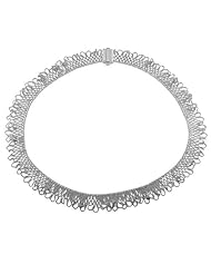 14 Karat White Gold Sparkle Crochet Necklace (17 inch)