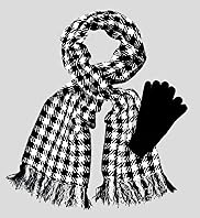 Tasselled Check Scarf & Glove Set Tasselled Check Scarf & Glove Set