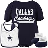 Reebok Dallas Cowboys Newborn Bodysuit, Bib and Bootie Set 6-9 Months