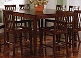 Counter Height Dining Table Contemporary Style Walnut Finish