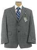 Review Ralph Lauren  / Ralph Lauren Mens Single Breasted 2 Button Gray Windowpane Wool Suit - Size 42L