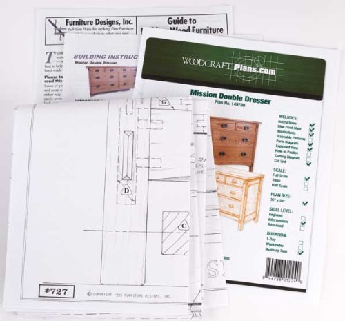 Woodworking Paper Plan to Build Mission Double Dresser