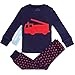 Boys Pajamas Fire Engine 2 Piece 100% Super Soft Cotton (12m-7y),3 Years,Navy/Red
