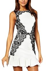 Sexy General Print Sheath Acrylic/Polyester Lace Sleeveless Bodycon Dress 