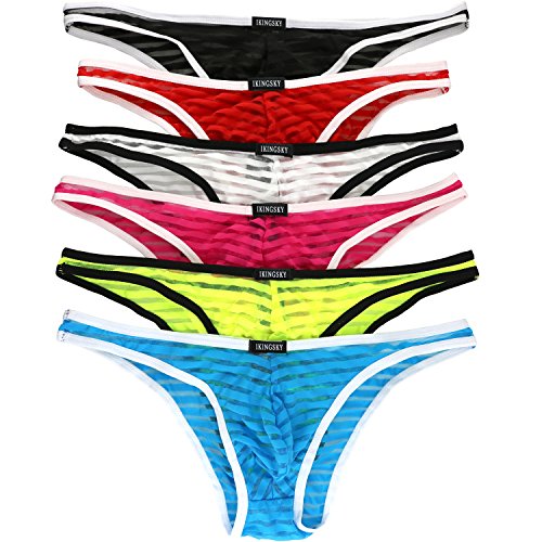 Ikingsky men s sexy transparent g-string low raise thon…