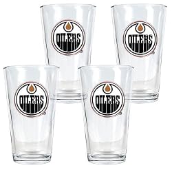 Edmonton Oilers NHL 4pc Pint Ale Glass Set by Great American Products