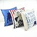 Luxbon - Machine Washable Cotton Linen Sofa Couch Chair Throw Pillowcase Cushion Cover Decorative Insert Not Included - Navy Blue Dog 