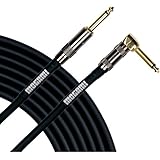 Mogami PLATINUM GUITAR-06R Instrument Cable, Gold 1/4" TS Right Angle to Straight Plug, 6 ft.