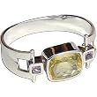 Present Ideas Sterling Silver Crystal Gemstone Cuff Bracelet 2.5 inches (brclt199)