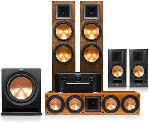 Klipsch RF-7 II Reference Series 5.1 Channel Home Theater Speaker Package with 12" Subwoofer and Marantz SR7007 Receiver (Walnut/Black)