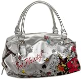Ed Hardy Leighton Satchel,Silver,one size