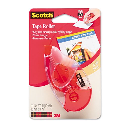 Scotch Products - Scotch - Refill Cartridge for Double-Sided Tape Roller, 1/3 x 472, Clear - Sold As 1 Each - Tape adhesive refill is easy to load. - Double-sided tape application is made easy. -