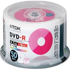 TDK データ用 DVD-R 1-16倍速対応 ホワイトワイドプリンタブル 50枚 スピンドル DR47PWC50PU