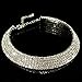 Fit&Wit Crystal Rhinestone Collar Choker Bridal Wedding Jewelry Necklace Silver