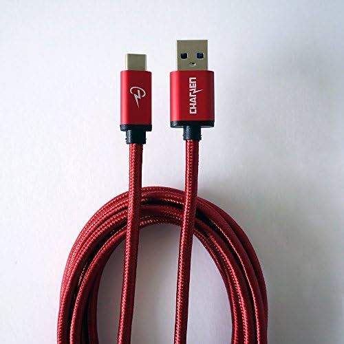 CERTIFIED CharJenPro USB-C 3.1 to USB [6.6 ft] : 2016 Apple Macbook Pro, Macbook, Google Pixel XL, Nexus 5X, Nexus 6P, OnePlus 3, Huawei Honor 8, LG V20, Xiaomi Mi5, Huawei P9, Type-C (RED)