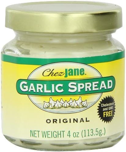 Chez Jane Garlic Spread, Original, 4-Ounce Jars (Pack of 6)