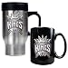 Sacramento Kings NBA Stainless Steel Travel Mug & Black Ceramic Mug Set - Primary Logo by Great American Products