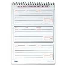 TOPS Voice Message Log Book, 2-Sided, 1-Part, 3 Messages per Page, 50 Pages, White, (44169)
