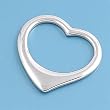 Sterling Silver Pendant - Heart - Open Shape - Rhodium Plated - 25mm Height
