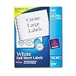 Inkjet Labels, Shipping, Permanent, 8-1/2"x11",100/BX, White