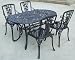 120cm Round Westminster Cast Table with 6 Chairs. Free Cushions now with set
