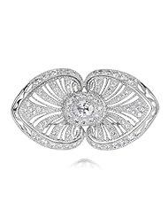 Sterling Silver and Cubic Zirconia Flapper Girl-Inspired Brooch