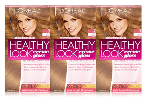3 Pk, L'Oreal Paris Healthy Look Hair Color, 7 Dark Blonde/Latte