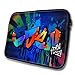 "Graffiti Names" designed for Aden, Designer 14'' - 39x31cm, Black Waterproof Neoprene Zipped Laptop Sleeve / Case / Pouch.