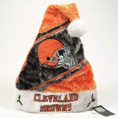 Buy CLEVELAND BROWNS OFFICIAL LOGO CHRISTMAS SANTA HAT by Forever Collectibles