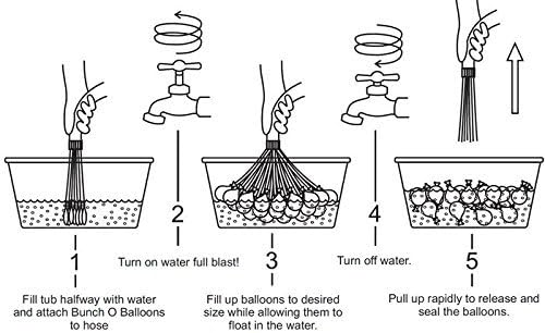 111 Magic Water Balloons by Therbia, Bulk of No Tie biodegradable water balloons that don't leak, fills to full and don't pop prematurely. Self seal crazy water balloons with hose attachment filler. Enhance your summer party now!