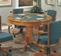 Three-in-One Solid Oak Wood Texas Bumper Game/Pool /Poker/Dining Table
