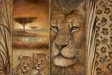 Africa's Tapestry Beautiful MUSEUM WRAP CANVAS Print with Added BRUSHSTROKES Ruane Manning 36x24