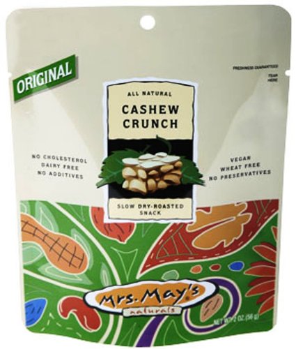 Mrs. May's Dry-Roasted Snack, Cashew Crunch, 2-Ounce Pouches (Pack of 24)