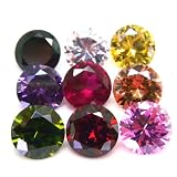 Round 9mm Multi Color Mix CZ Loose Cubic Zirconia Lot of 25 Pieces