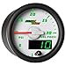 MaxTow Double Vision 30 PSI Fuel Pressure Gauge Kit - Includes Electronic Sensor - White Gauge Face - Green LED Illuminated Dial - Analog & Digital Readouts - for Diesel Trucks - 2-1/16