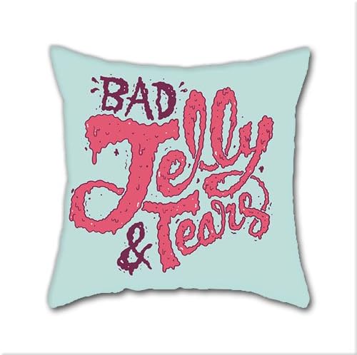 Bad Jelly & Tears DIY Decorative Pillow Cases,Natural Cotton Square Throw Pillow Case Cushion Cover,18 x 18 Inch(45cm x 45cm)