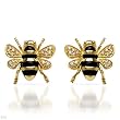 Earrings With 0.50ctw Cubic zirconia in Black Enamel and 14K/925 Gold plated Silver. Total item weight 7.3g Length 20mm